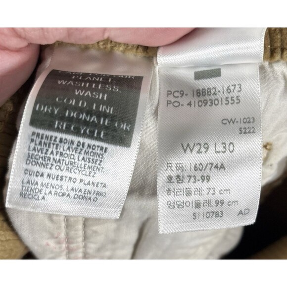 Levi’s 721 Corduroy Pants Women’s Size 29x30 Fit 28x28 Golden Brown Olive Skinny - Picture 14 of 14